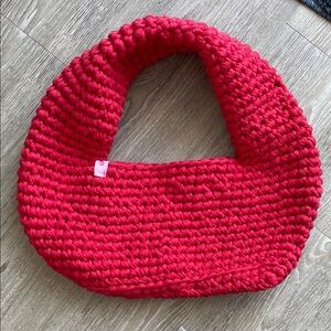 Handmade Red Knit Bag